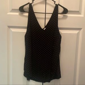 Old Navy Black/White Dot V-Neck Tank